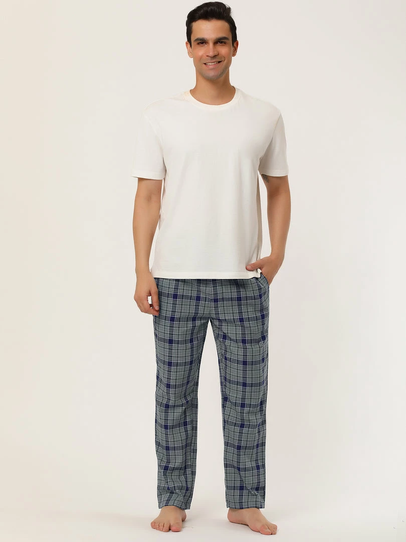Allegra K Men's Plaid Pajama Pants Drawstring Lounge Sleep Pants PJ Bottoms With Pockets 12 Allegra K Men's Plaid Pajama Pants Drawstring Lounge Sleep Pants PJ Bottoms With Pockets