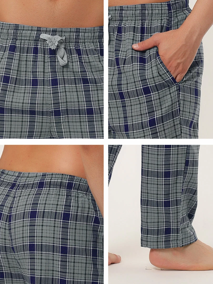 Allegra K Men's Plaid Pajama Pants Drawstring Lounge Sleep Pants PJ Bottoms With Pockets 15 Allegra K Men's Plaid Pajama Pants Drawstring Lounge Sleep Pants PJ Bottoms With Pockets