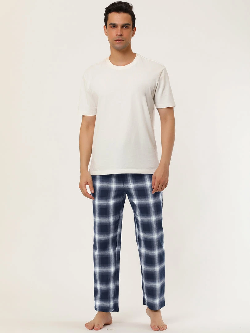 Allegra K Men's Plaid Pajama Pants Drawstring Lounge Sleep Pants PJ Bottoms With Pockets 6 Allegra K Men's Plaid Pajama Pants Drawstring Lounge Sleep Pants PJ Bottoms With Pockets