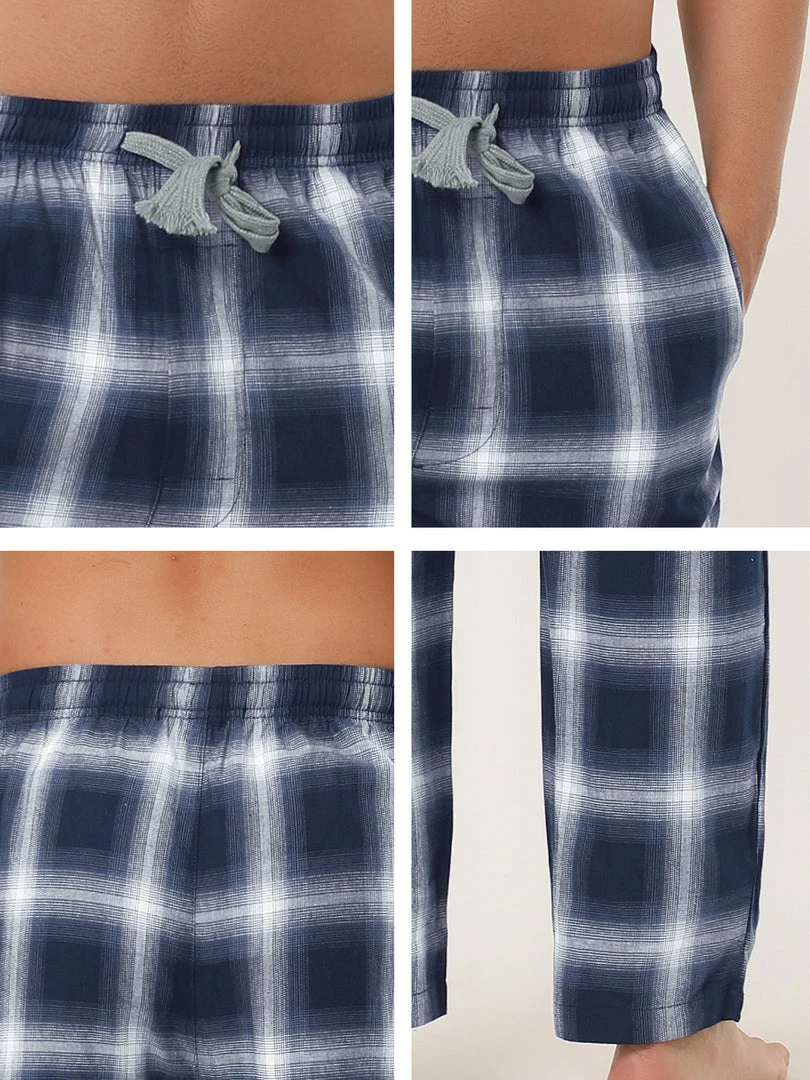 Allegra K Men's Plaid Pajama Pants Drawstring Lounge Sleep Pants PJ Bottoms With Pockets 9 Allegra K Men's Plaid Pajama Pants Drawstring Lounge Sleep Pants PJ Bottoms With Pockets
