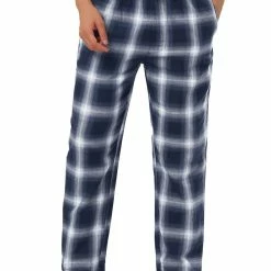 Allegra K Men's Plaid Pajama Pants Drawstring Lounge Sleep Pants PJ Bottoms With Pockets