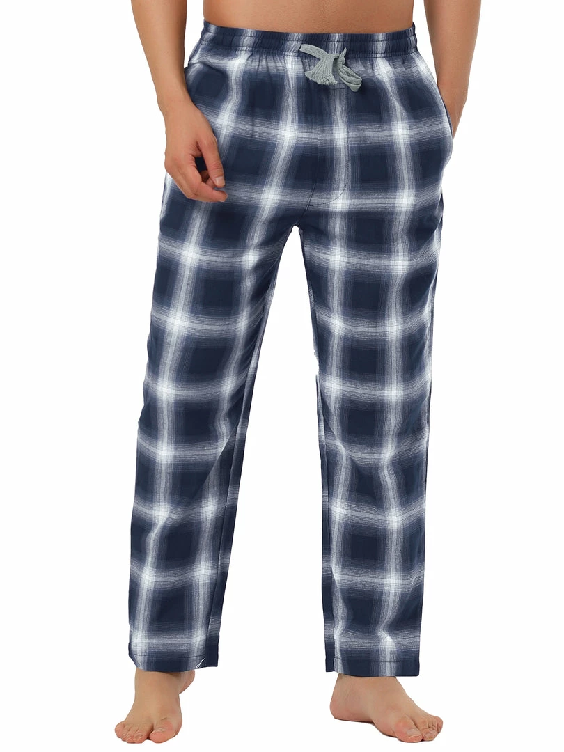 Allegra K Men's Plaid Pajama Pants Drawstring Lounge Sleep Pants PJ Bottoms With Pockets 4 Allegra K Men's Plaid Pajama Pants Drawstring Lounge Sleep Pants PJ Bottoms With Pockets
