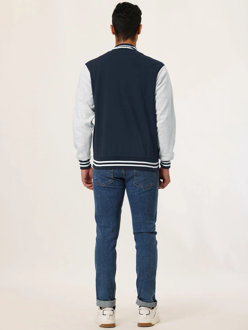 Allegra K Men's Varsity Baseball Jacket Button Down Classic Color Block Sport Bomber Jackets 20 Allegra K Men's Varsity Baseball Jacket Button Down Classic Color Block Sport Bomber Jackets