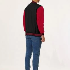 Allegra K Men's Varsity Baseball Jacket Button Down Classic Color Block Sport Bomber Jackets 68 Allegra K Men's Varsity Baseball Jacket Button Down Classic Color Block Sport Bomber Jackets