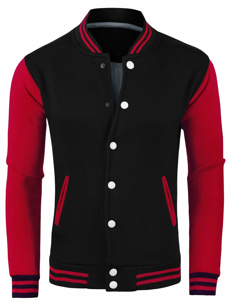 Allegra K Men's Varsity Baseball Jacket Button Down Classic Color Block Sport Bomber Jackets 4 Allegra K Men's Varsity Baseball Jacket Button Down Classic Color Block Sport Bomber Jackets