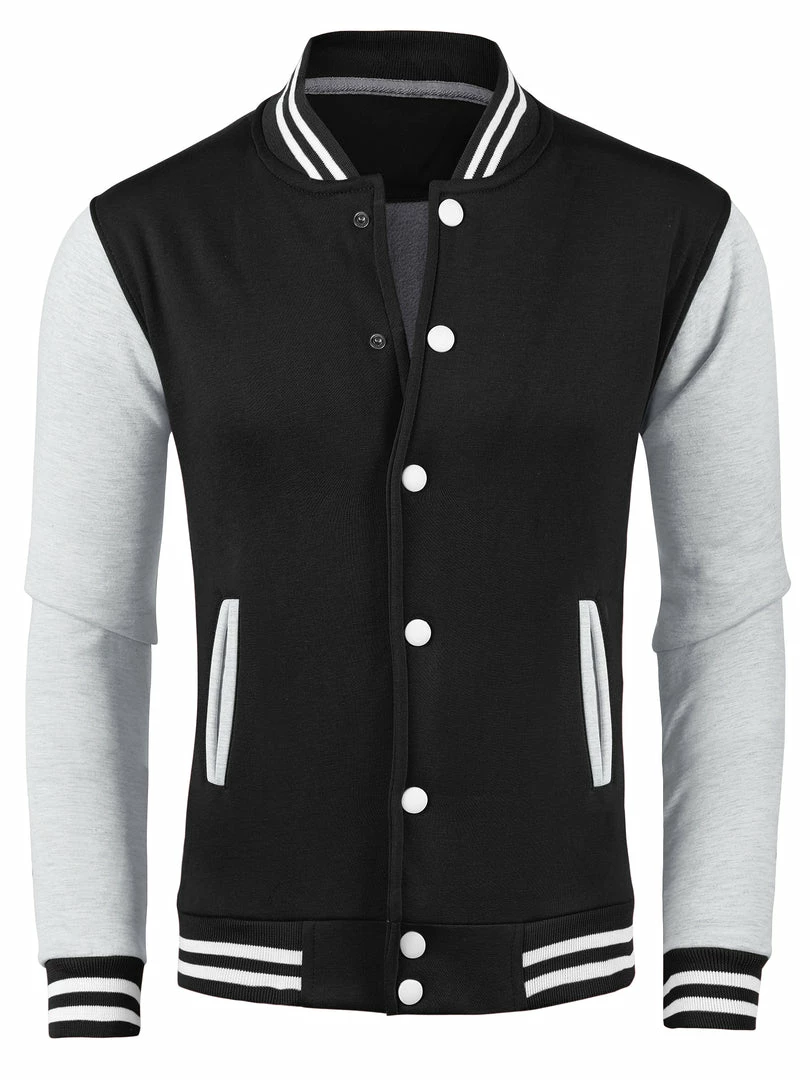 Allegra K Men's Varsity Baseball Jacket Button Down Classic Color Block Sport Bomber Jackets 10 Allegra K Men's Varsity Baseball Jacket Button Down Classic Color Block Sport Bomber Jackets