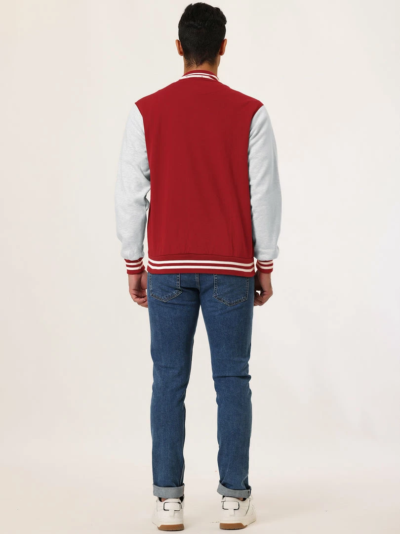 Allegra K Men's Varsity Baseball Jacket Button Down Classic Color Block Sport Bomber Jackets 26 Allegra K Men's Varsity Baseball Jacket Button Down Classic Color Block Sport Bomber Jackets