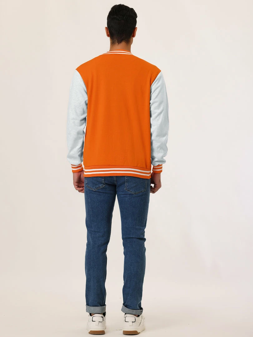 Allegra K Men's Varsity Baseball Jacket Button Down Classic Color Block Sport Bomber Jackets 38 Allegra K Men's Varsity Baseball Jacket Button Down Classic Color Block Sport Bomber Jackets