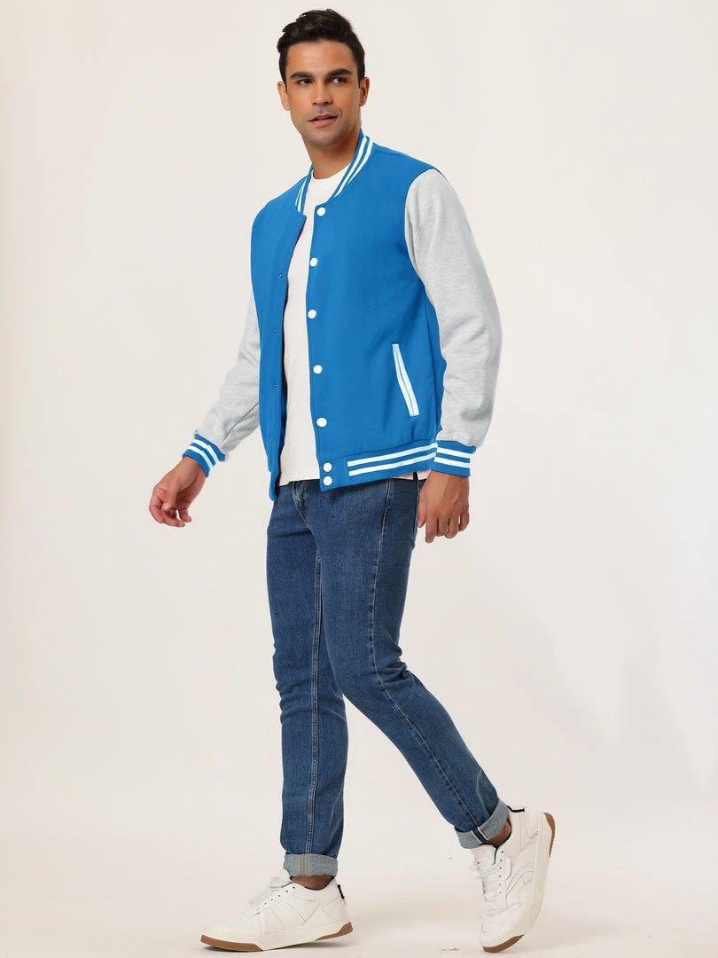 Allegra K Men's Varsity Baseball Jacket Button Down Classic Color Block Sport Bomber Jackets 49 Allegra K Men's Varsity Baseball Jacket Button Down Classic Color Block Sport Bomber Jackets