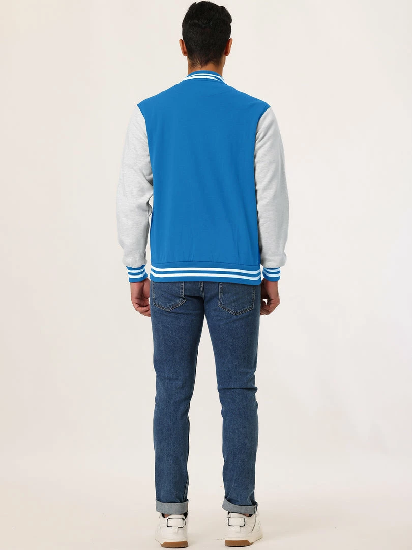 Allegra K Men's Varsity Baseball Jacket Button Down Classic Color Block Sport Bomber Jackets 50 Allegra K Men's Varsity Baseball Jacket Button Down Classic Color Block Sport Bomber Jackets