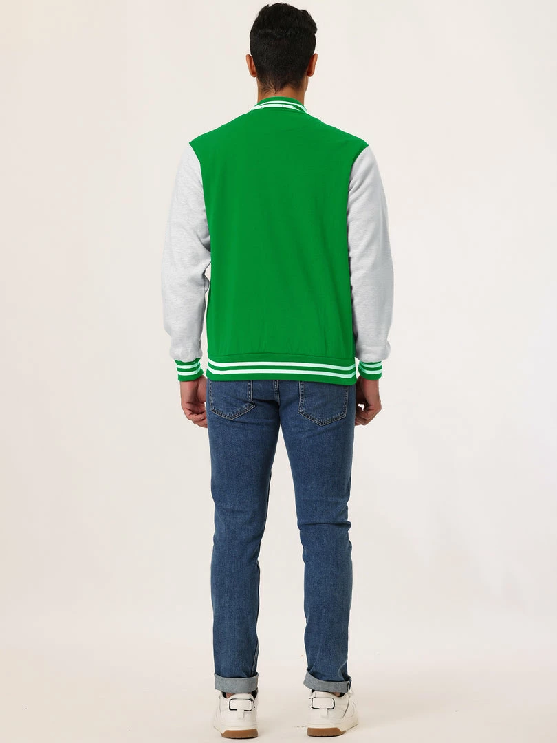 Allegra K Men's Varsity Baseball Jacket Button Down Classic Color Block Sport Bomber Jackets 44 Allegra K Men's Varsity Baseball Jacket Button Down Classic Color Block Sport Bomber Jackets