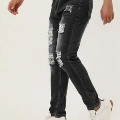 Allegra K Men's Western Ripped Jean Slim Fit Distressed Skinny Denim Jeans 59 Allegra K Men's Western Ripped Jean Slim Fit Distressed Skinny Denim Jeans