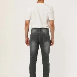 Allegra K Men's Western Ripped Jean Slim Fit Distressed Skinny Denim Jeans 56 Allegra K Men's Western Ripped Jean Slim Fit Distressed Skinny Denim Jeans