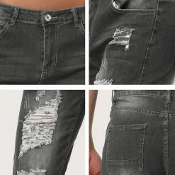 Allegra K Men's Western Ripped Jean Slim Fit Distressed Skinny Denim Jeans 57 Allegra K Men's Western Ripped Jean Slim Fit Distressed Skinny Denim Jeans