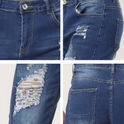 Allegra K Men's Western Ripped Jean Slim Fit Distressed Skinny Denim Jeans 51 Allegra K Men's Western Ripped Jean Slim Fit Distressed Skinny Denim Jeans