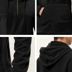 Allegra K Men's Drawstring Hooded Sweatshirt Plush Half Zip Outdoor Pullover Hoodie 51 Allegra K Men's Drawstring Hooded Sweatshirt Plush Half Zip Outdoor Pullover Hoodie