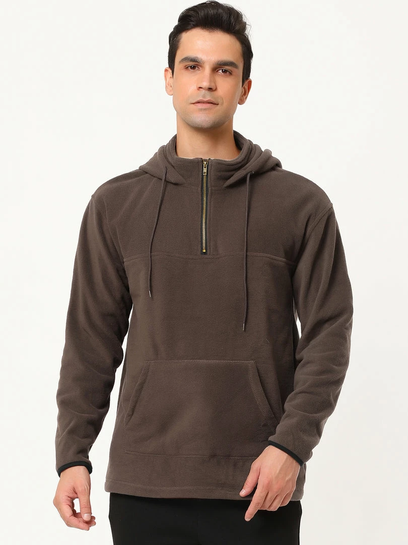 Allegra K Men's Drawstring Hooded Sweatshirt Plush Half Zip Outdoor Pullover Hoodie 18 Allegra K Men's Drawstring Hooded Sweatshirt Plush Half Zip Outdoor Pullover Hoodie