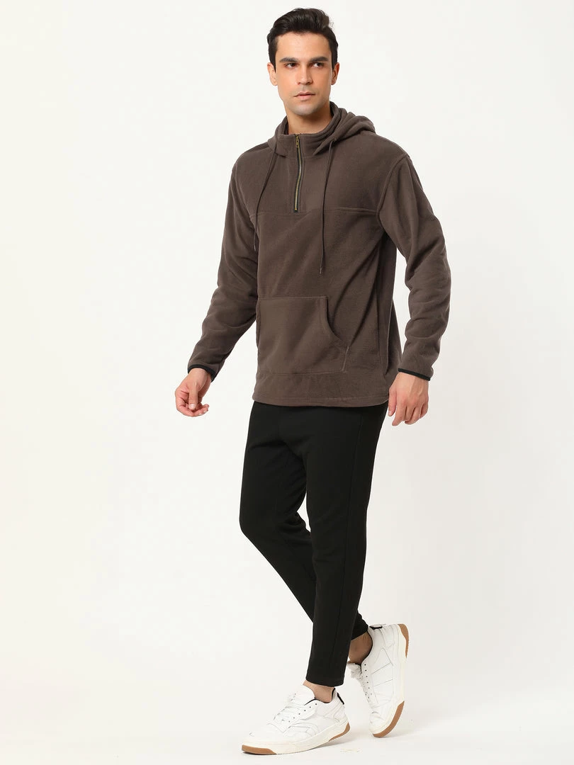 Allegra K Men's Drawstring Hooded Sweatshirt Plush Half Zip Outdoor Pullover Hoodie 19 Allegra K Men's Drawstring Hooded Sweatshirt Plush Half Zip Outdoor Pullover Hoodie