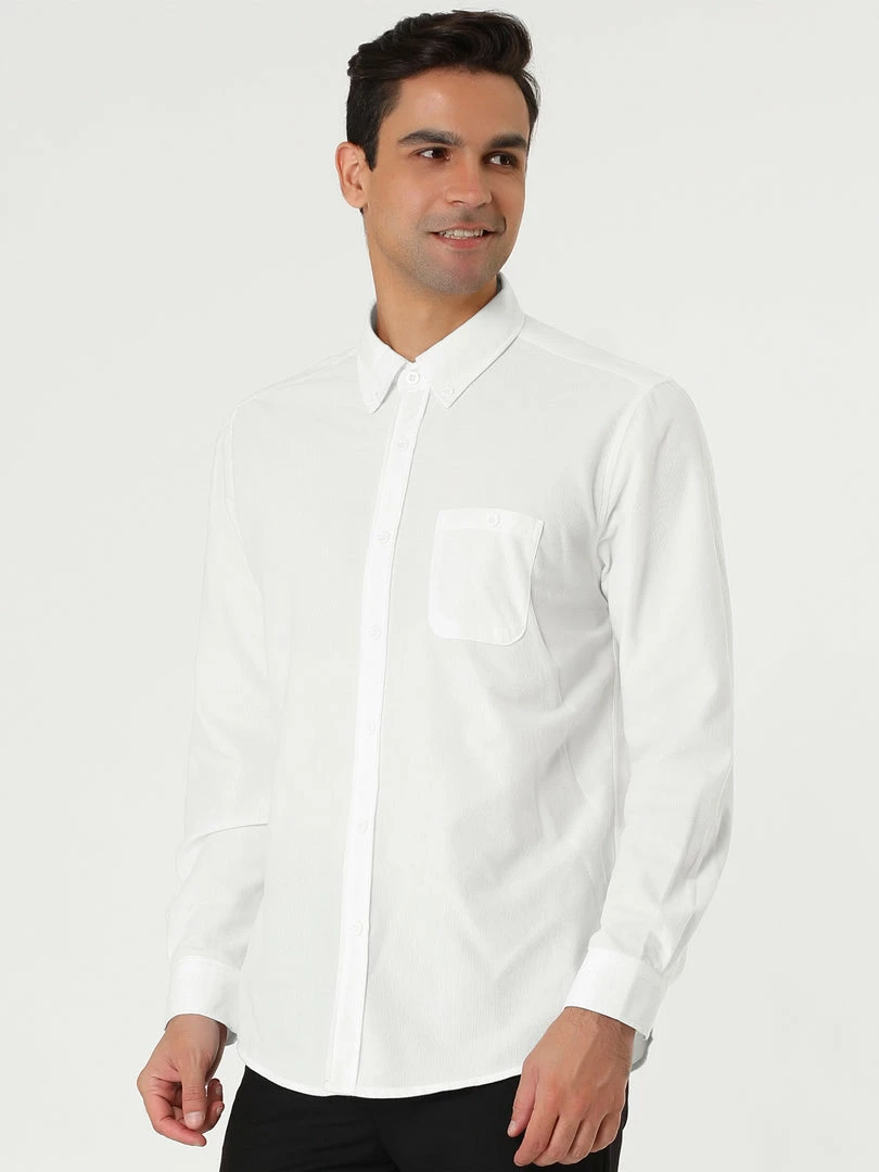 Allegra K Men's Classic Regular Fit Long Sleeve Solid Color Point Collar Pockets Button Down Corduroy Shirts 18 Allegra K Men's Classic Regular Fit Long Sleeve Solid Color Point Collar Pockets Button Down Corduroy Shirts