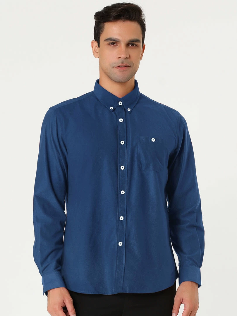 Allegra K Men's Classic Regular Fit Long Sleeve Solid Color Point Collar Pockets Button Down Corduroy Shirts 24 Allegra K Men's Classic Regular Fit Long Sleeve Solid Color Point Collar Pockets Button Down Corduroy Shirts