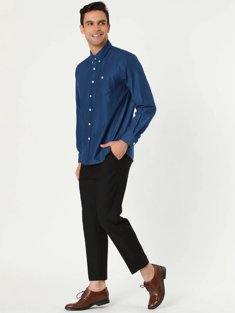 Allegra K Men's Classic Regular Fit Long Sleeve Solid Color Point Collar Pockets Button Down Corduroy Shirts 25 Allegra K Men's Classic Regular Fit Long Sleeve Solid Color Point Collar Pockets Button Down Corduroy Shirts