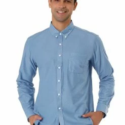 Allegra K Men's Classic Regular Fit Long Sleeve Solid Color Point Collar Pockets Button Down Corduroy Shirts 53 Allegra K Men's Classic Regular Fit Long Sleeve Solid Color Point Collar Pockets Button Down Corduroy Shirts