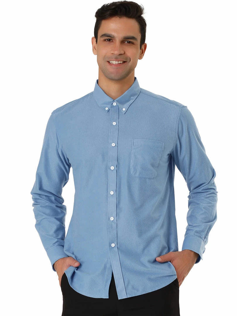 Allegra K Men's Classic Regular Fit Long Sleeve Solid Color Point Collar Pockets Button Down Corduroy Shirts 11 Allegra K Men's Classic Regular Fit Long Sleeve Solid Color Point Collar Pockets Button Down Corduroy Shirts