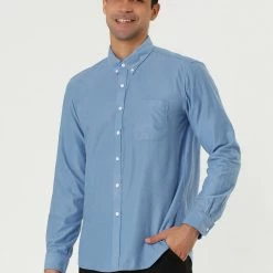 Allegra K Men's Classic Regular Fit Long Sleeve Solid Color Point Collar Pockets Button Down Corduroy Shirts 54 Allegra K Men's Classic Regular Fit Long Sleeve Solid Color Point Collar Pockets Button Down Corduroy Shirts