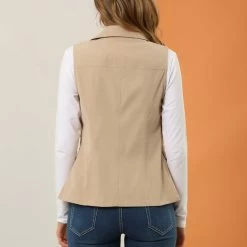 Allegra K Women's Zip Up Jacket With Pockets Sleeveless Anorak Utility Vest 14 Allegra K Women's Zip Up Jacket With Pockets Sleeveless Anorak Utility Vest