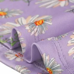 Allegra K Women's Daisy Floral Print Top Summer Crew Neck Short Sleeve Blouse Shirt