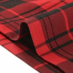 Allegra K Women's Plaid Square Neck Short Sleeve Dress