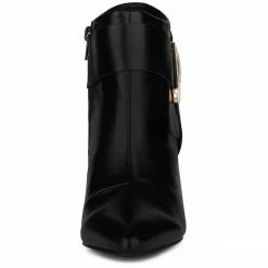 Allegra K Women's Pointed Toe Buckle Chunky Heels Ankle Boots 30 Allegra K Women's Pointed Toe Buckle Chunky Heels Ankle Boots