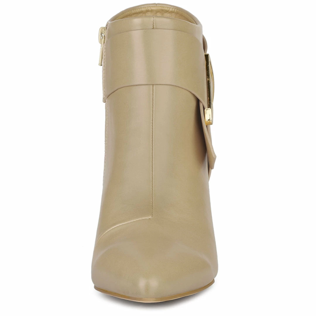 Allegra K Women's Pointed Toe Buckle Chunky Heels Ankle Boots 6 Allegra K Women's Pointed Toe Buckle Chunky Heels Ankle Boots