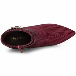 Allegra K Women's Buckle Stiletto High Heels Houndstooth Ankle Boots Shoes 36 Allegra K Women's Buckle Stiletto High Heels Houndstooth Ankle Boots Shoes