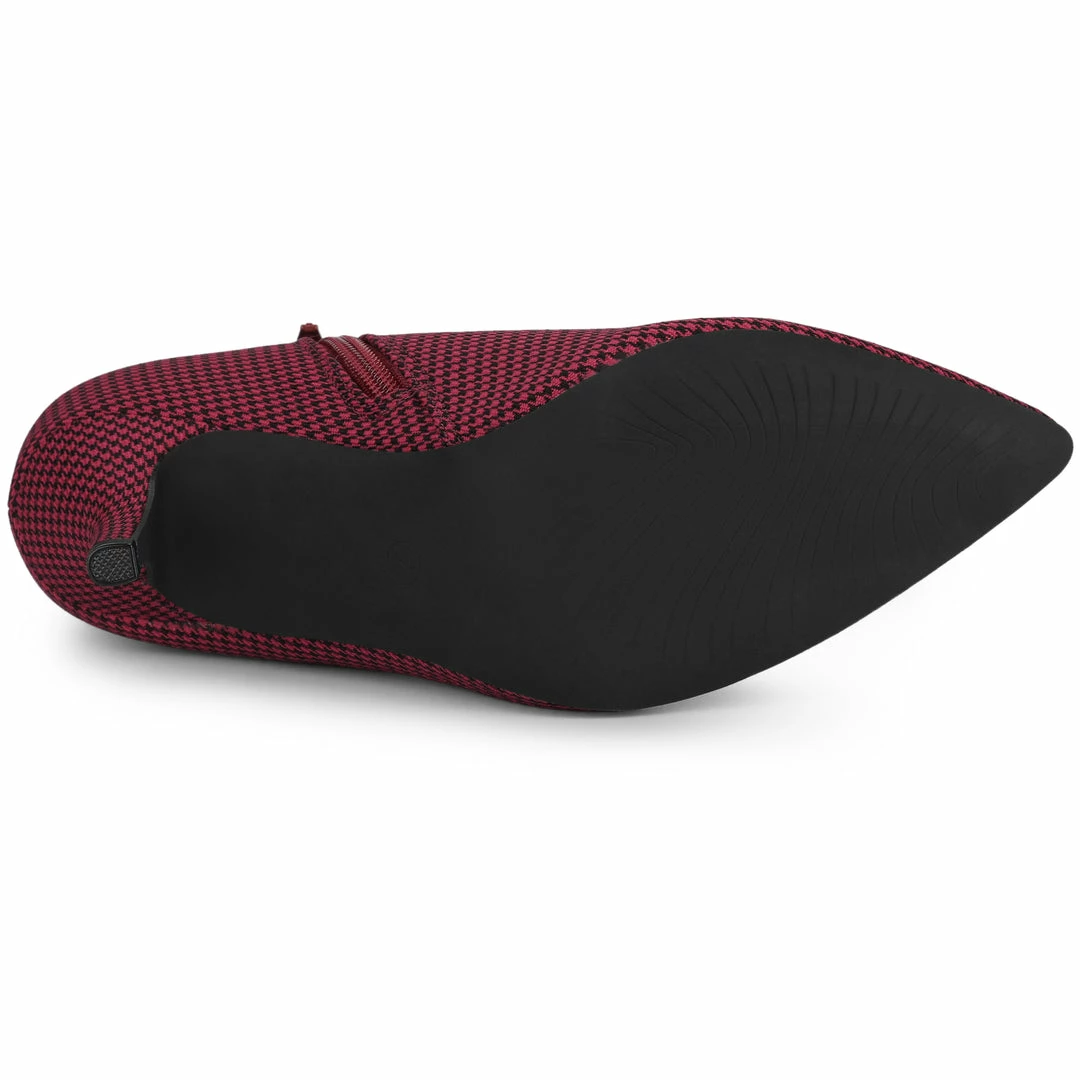 Allegra K Women's Buckle Stiletto High Heels Houndstooth Ankle Boots Shoes 20 Allegra K Women's Buckle Stiletto High Heels Houndstooth Ankle Boots Shoes