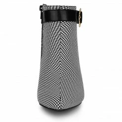 Allegra K Women's Buckle Stiletto High Heels Houndstooth Ankle Boots Shoes 29 Allegra K Women's Buckle Stiletto High Heels Houndstooth Ankle Boots Shoes