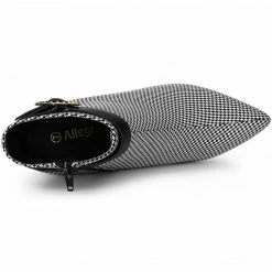 Allegra K Women's Buckle Stiletto High Heels Houndstooth Ankle Boots Shoes 31 Allegra K Women's Buckle Stiletto High Heels Houndstooth Ankle Boots Shoes