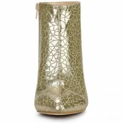 Allegra K Women's Pointed Toe Sparkly Stiletto Heels Ankle Boots Shoes