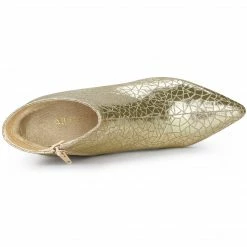 Allegra K Women's Pointed Toe Sparkly Stiletto Heels Ankle Boots Shoes