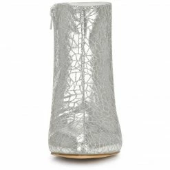 Allegra K Women's Pointed Toe Sparkly Stiletto Heels Ankle Boots Shoes