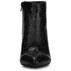 Allegra K Women's Pointed Toe Sparkly Stiletto Heels Ankle Boots Shoes