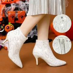 Allegra K Shoes Women's Glitter Sparkle Lace Stiletto Heels Party Sequin Ankle Boots 35 Allegra K Shoes Women's Glitter Sparkle Lace Stiletto Heels Party Sequin Ankle Boots