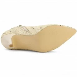 Allegra K Shoes Women's Glitter Sparkle Lace Stiletto Heels Party Sequin Ankle Boots 45 Allegra K Shoes Women's Glitter Sparkle Lace Stiletto Heels Party Sequin Ankle Boots