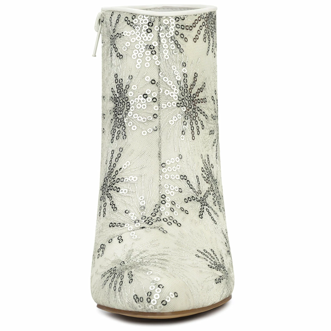 Allegra K Shoes Women's Glitter Sparkle Lace Stiletto Heels Party Sequin Ankle Boots 6 Allegra K Shoes Women's Glitter Sparkle Lace Stiletto Heels Party Sequin Ankle Boots