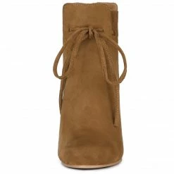 Allegra K Women's Lace Up Round Toe Drawstring Block Heel Ankle Boots Shoes 29 Allegra K Women's Lace Up Round Toe Drawstring Block Heel Ankle Boots Shoes