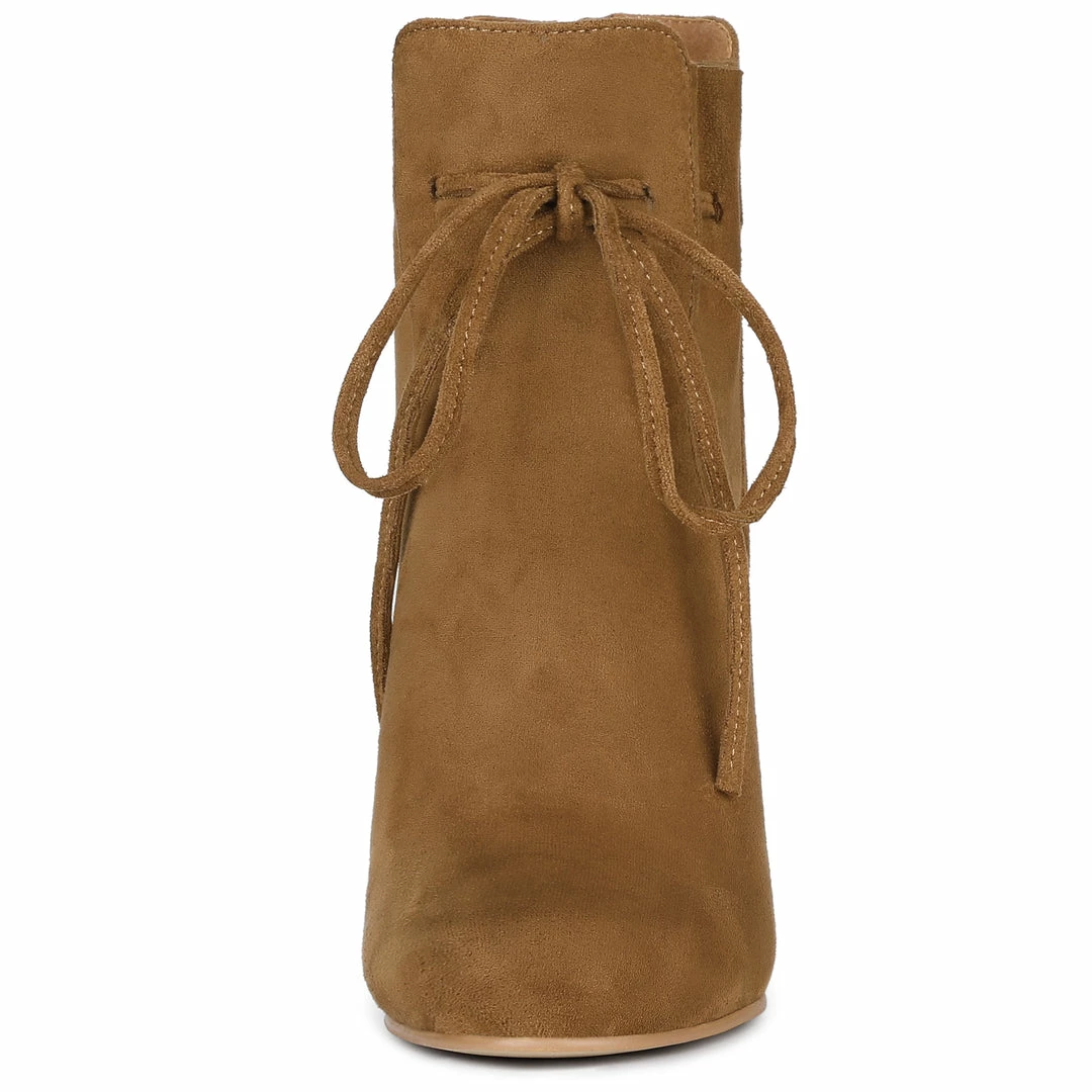 Allegra K Women's Lace Up Round Toe Drawstring Block Heel Ankle Boots Shoes 11 Allegra K Women's Lace Up Round Toe Drawstring Block Heel Ankle Boots Shoes