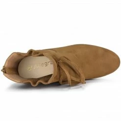 Allegra K Women's Lace Up Round Toe Drawstring Block Heel Ankle Boots Shoes 31 Allegra K Women's Lace Up Round Toe Drawstring Block Heel Ankle Boots Shoes