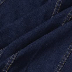 Allegra K 3/4 Sleeve Button Down Denim Shirt Dress Women