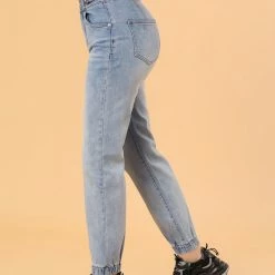 Allegra K Women's High Waist Chic Straight Leg Denim Jeans