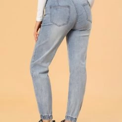 Allegra K Women's High Waist Chic Straight Leg Denim Jeans
